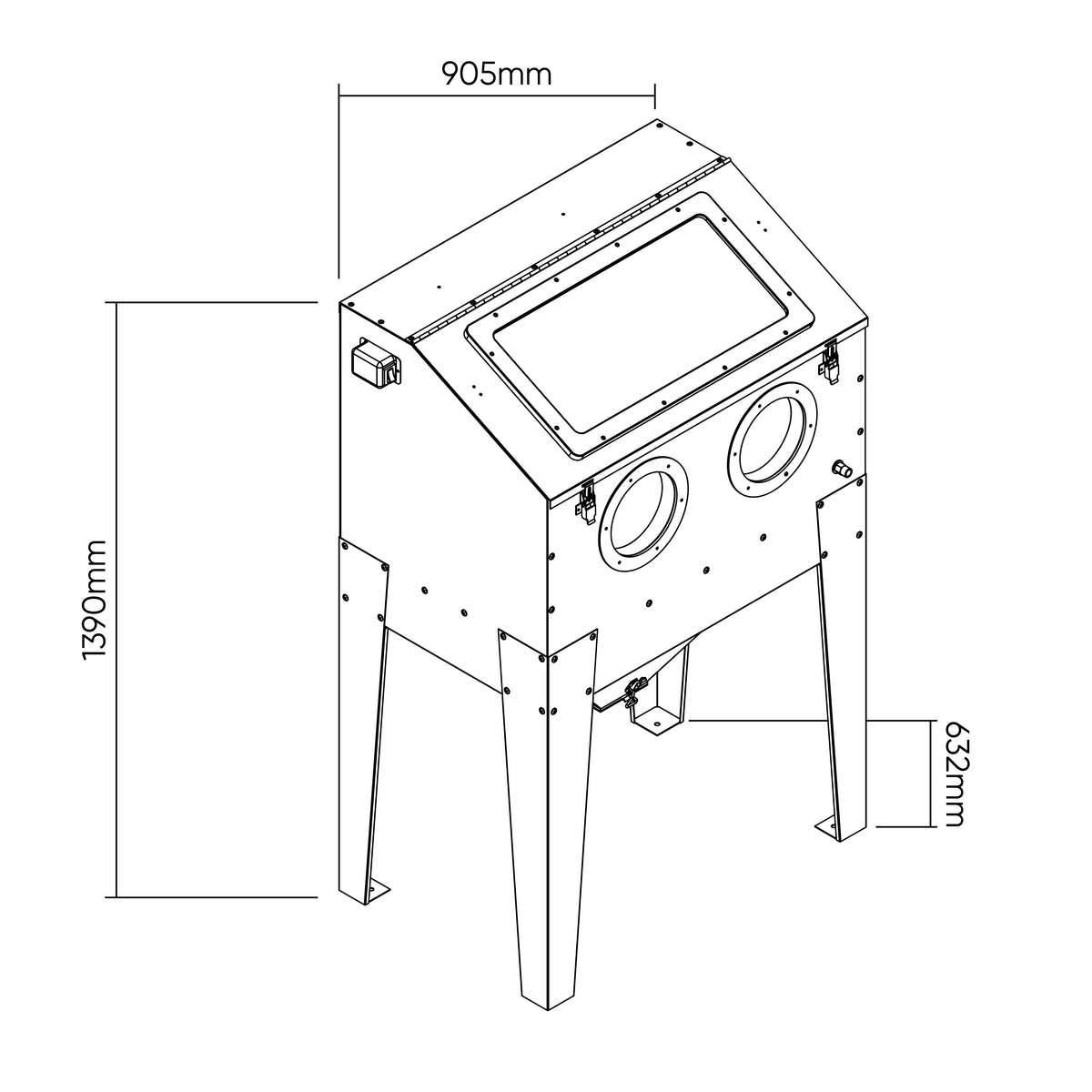 JBM – Sabbiatrice Professionale 220 L 54341 + Sacco da 25 kg di Perle di Vetro per Sabbiatura