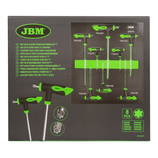 JBM MODULO DI 8 CHIAVI TORX A FORMA DI “T” 53979