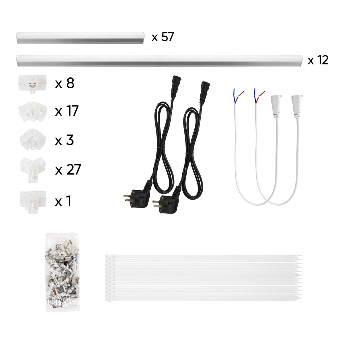 JBM Serie 618 – Set Luci LED Esagonali da Soffitto con Kit di Supporto Metallico – 83.640 lm