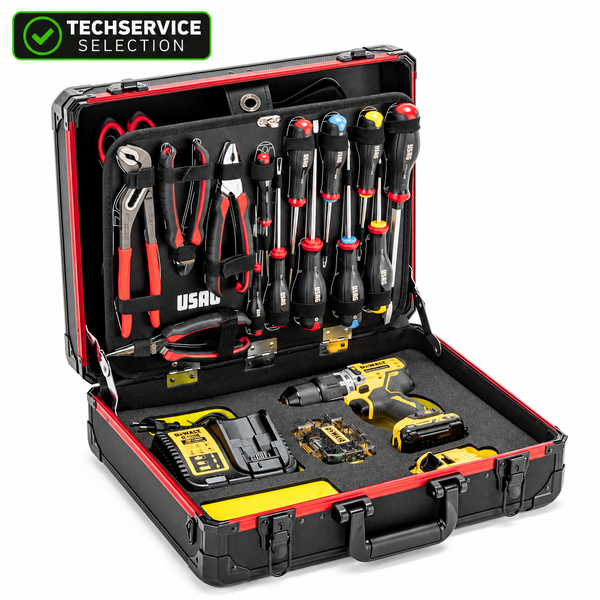 USAG 002 MAUD – Valigia Professionale Manutenzione 65 Pezzi con Trapano DeWalt 12V
