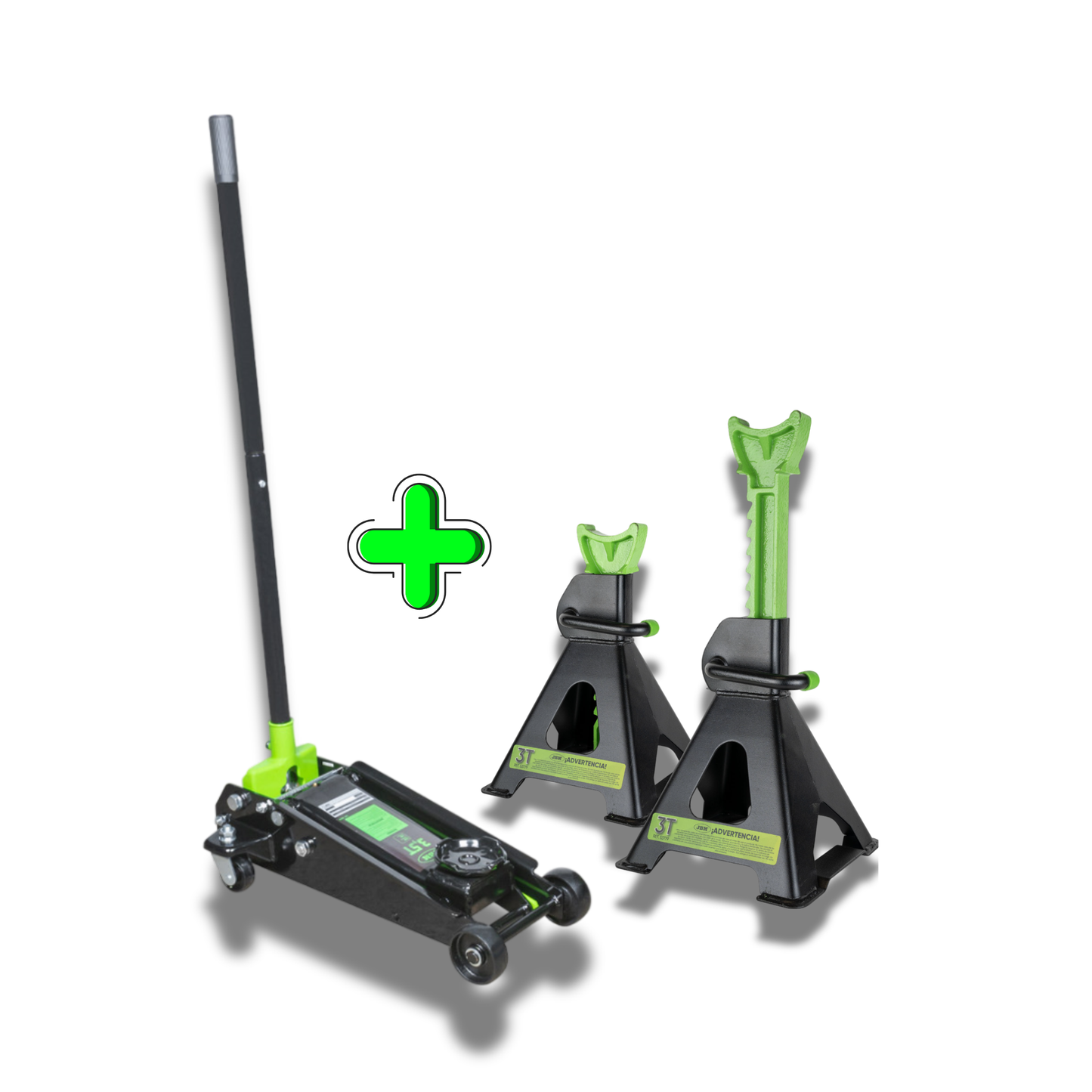 Promo MARTINETTO IDRAULICO A CARRELLO 3,5T 50818 + SET DI 2 CAVALLETTI DA 3 TONNELLATE 53779
