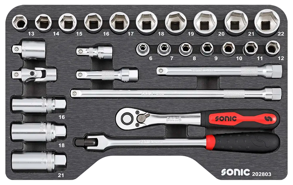 SONIC SET DI BUSSOLE BMCS 3/8" 28 PEZZI 202803
