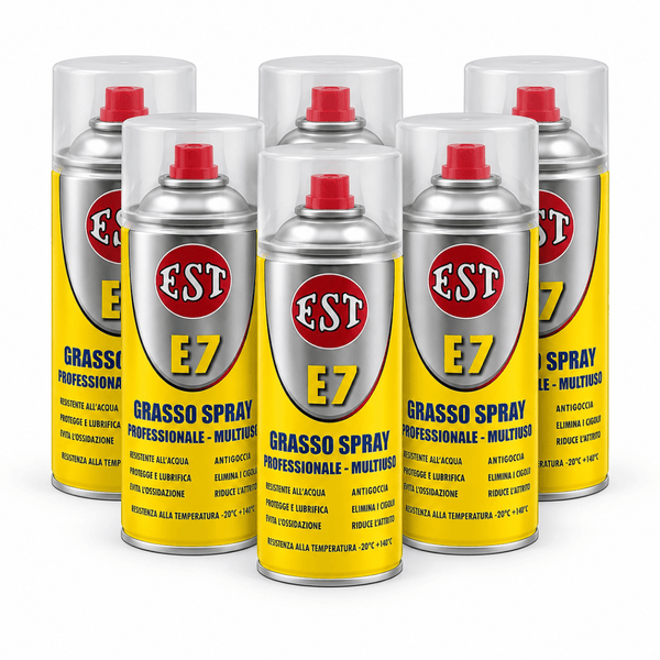 EST E7 Grasso Spray Professionale Multiuso 400 ml – Confezione 6 Pezzi – Cod. 0958 - Techservice