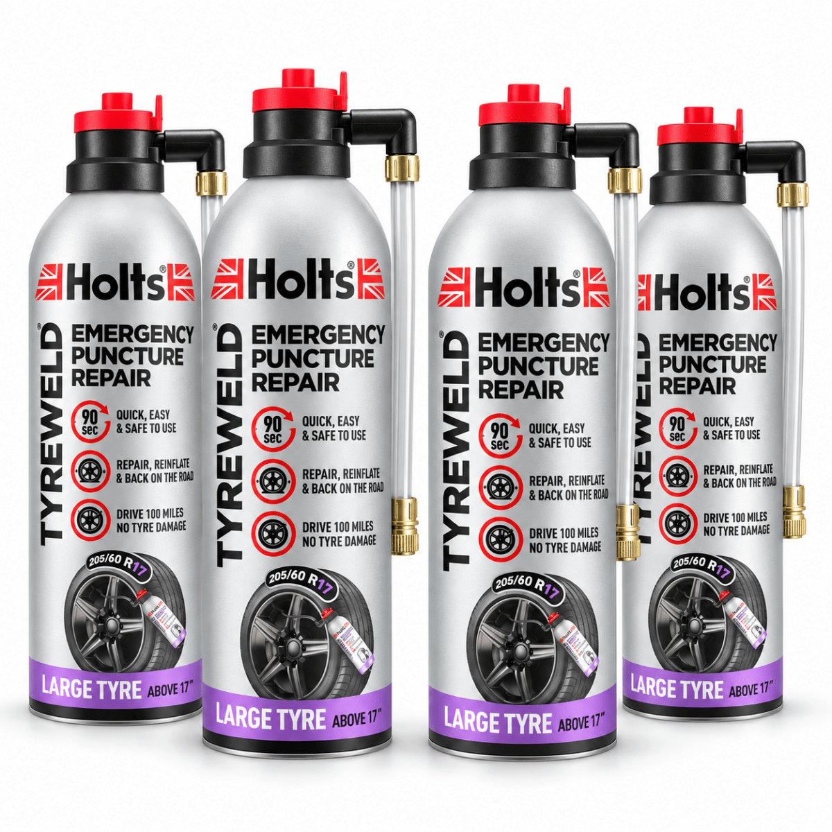 Holts Tyreweld Gonfia e Ripara Pneumatici 500 ml – Large Tyre oltre 17” – Confezione 2 o 4 Pezzi – HREP0055A - Techservice