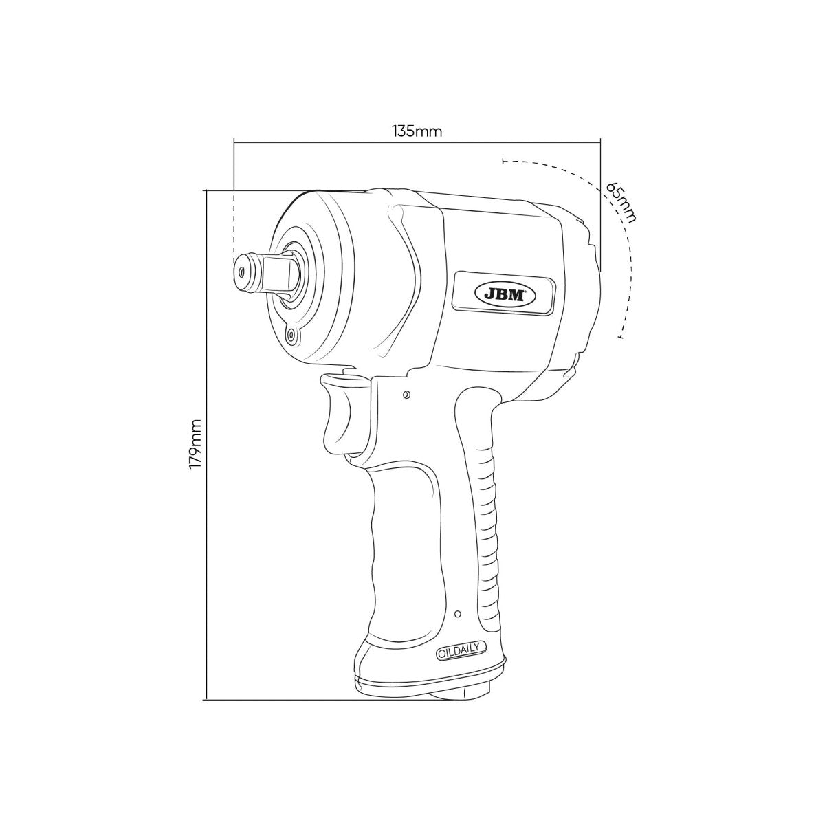 JBM AVVITATORE PNEUMATICO MINI 1/2" 1200 NM 54770 - Techservice