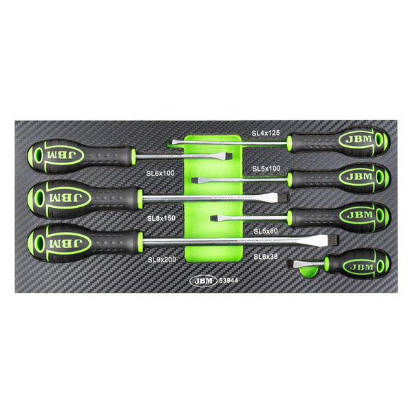 JBM SET DI 7 CACCIAVITI A TAGLIO CON MODULO EVA CARBON 53944 - Techservice