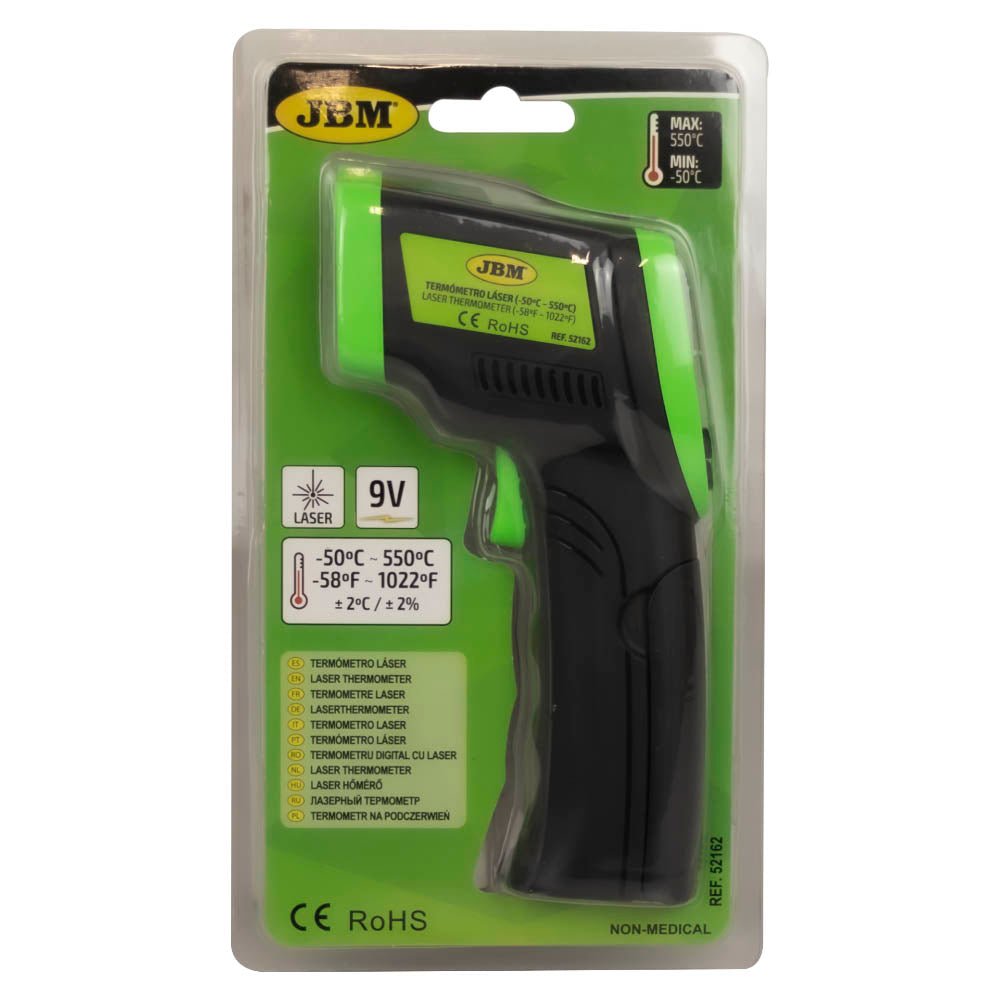 JBM TERMOMETRO LASER - 50°C A 550°C 52162 - Techservice