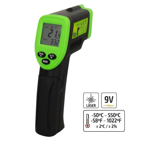 JBM TERMOMETRO LASER - 50°C A 550°C 52162 - Techservice
