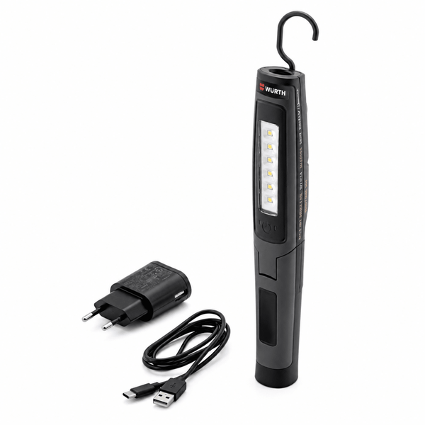 WÜRTH ERGOPOWER SLIM+ Lampada LED Ricaricabile Professionale 450 Lumen con Magneti e Testa Orientabile 150° - Techservice
