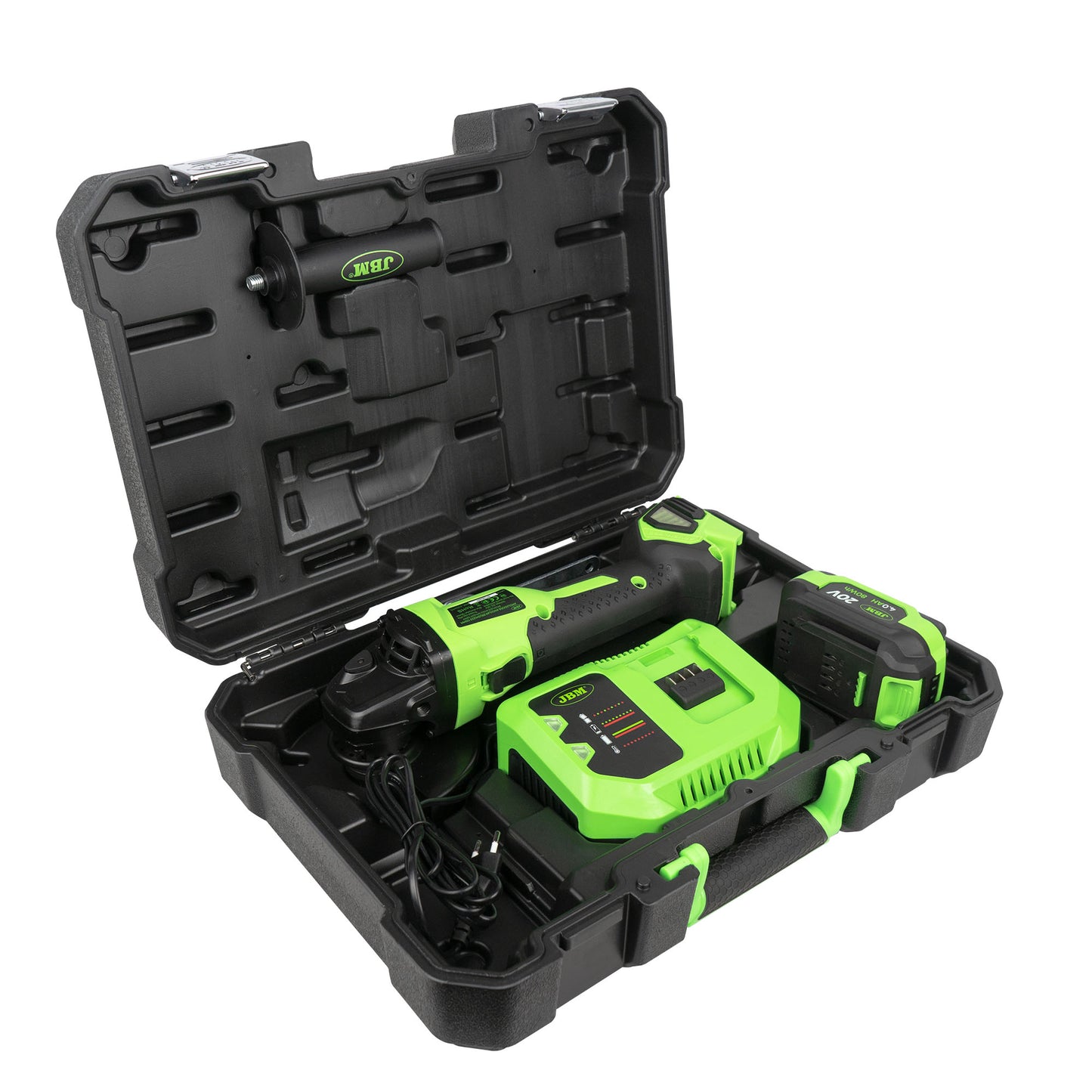 JBM SMERIGLIATRICE ANGOLARE 125MM BRUSHLESS A BATTERIA CON CUSTODIA 60049C