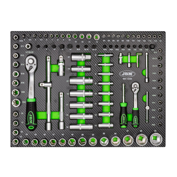 JBM MODULO 108 PEZZI CON BUSI ESAGONALI CON FINITURA IN FIBRA DI CARBONIO 14296