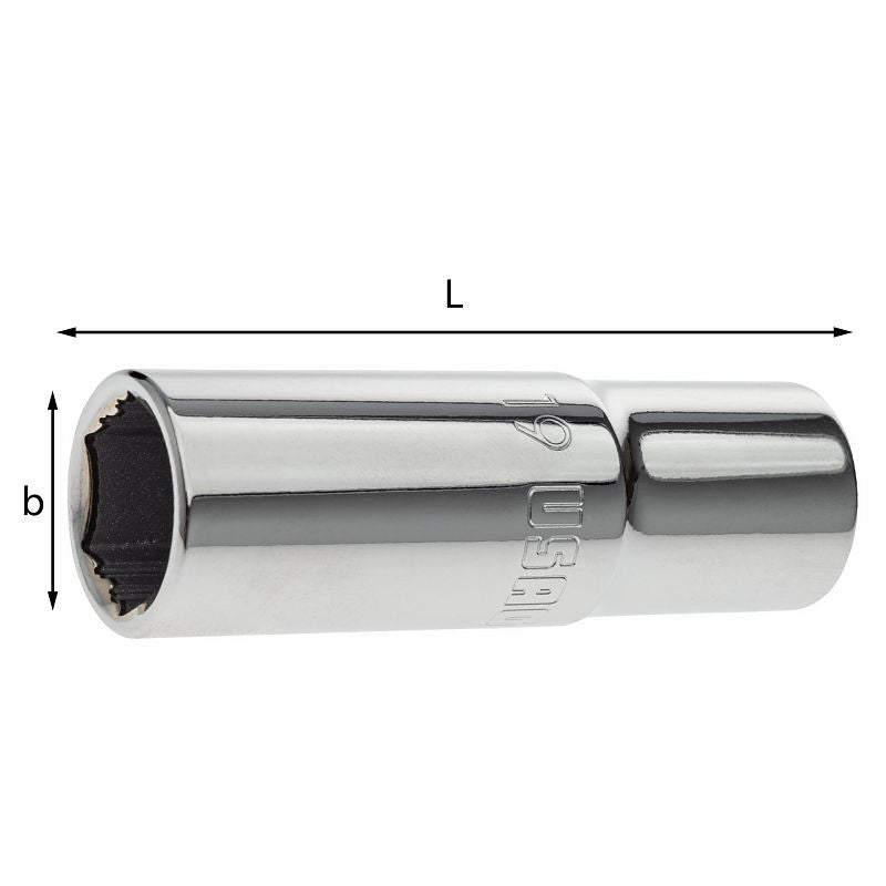 USAG - SERIE DI 12 CHIAVI A BUSSOLA CON BOCCA ESAGONALE SPECIALE X-GRIP | 235 1/2" XL/SE12