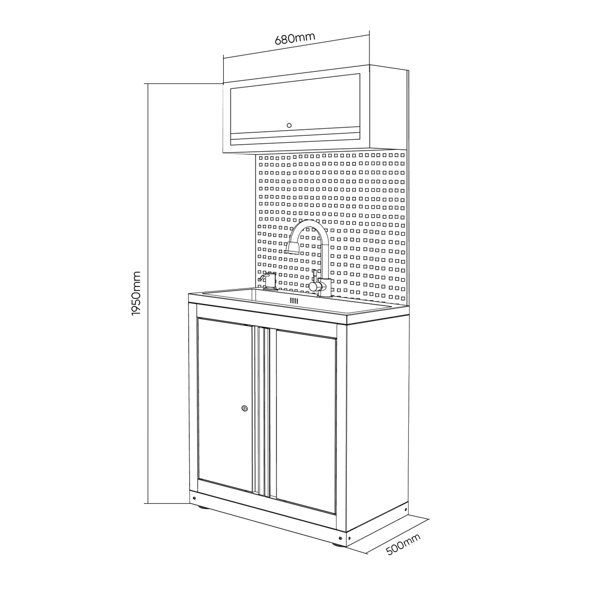 JBM – Set Modulare 6 Pezzi con Armadio e Lavandino – Serie 596