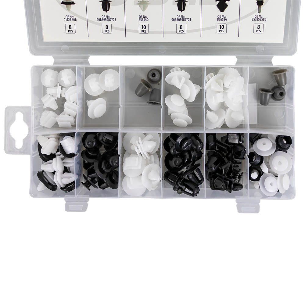 JBM ASSORTIMENTO DI 80 PZ. CLIP PER MODANATURA PEUGEOT/CITROËN 53714