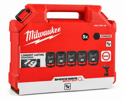 Milwaukee Set 5 Bussole a Impatto 3/4” da 27 a 36 mm – 4932498749