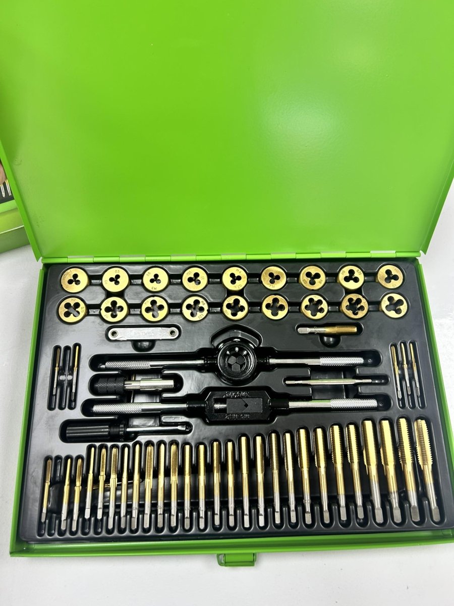 50792 SET DI 58 PIEZZI DI MASCHI E FILIERE RIVESTITI IN TITANIO PASSO METRICO - JBM - Techservice