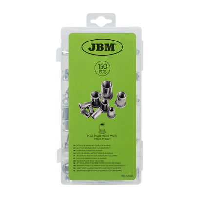 JBM ASTUCCIO DI DADI A RIVETTO CON ZIGRINATURA IN ALLUMINIO 53361