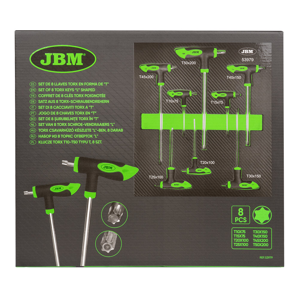 JBM MODULO DI 8 CHIAVI TORX A FORMA DI “T” 53979