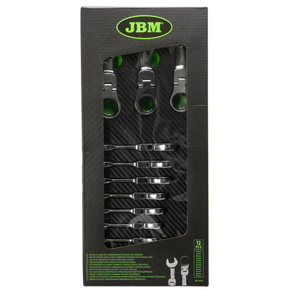 JBM MODULO DI 12 MINI CHIAVI COMBINATE CON SNODO A CRICCHETTO 54032