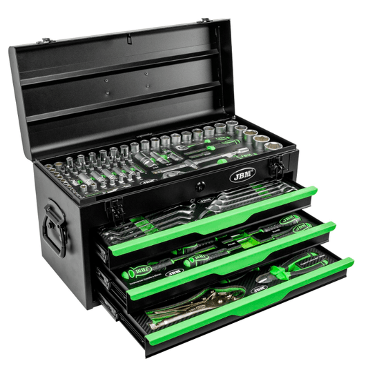 54261 CASSETTA PORTAUTENSILI METALLICA DA 143 PEZZI – FINITURA ZINCATA JBM - Techservice