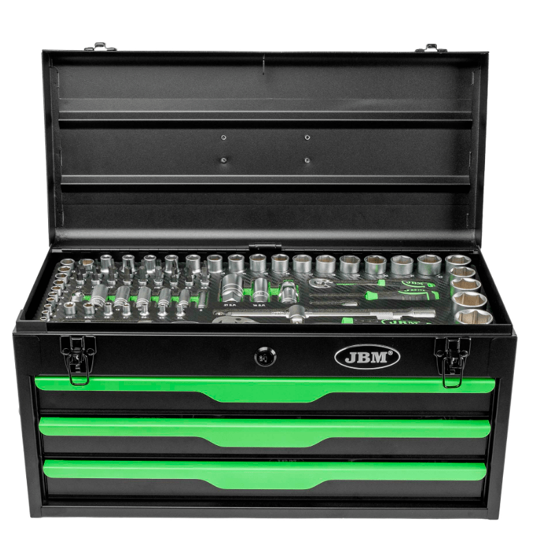 54261 CASSETTA PORTAUTENSILI METALLICA DA 143 PEZZI – FINITURA ZINCATA JBM - Techservice