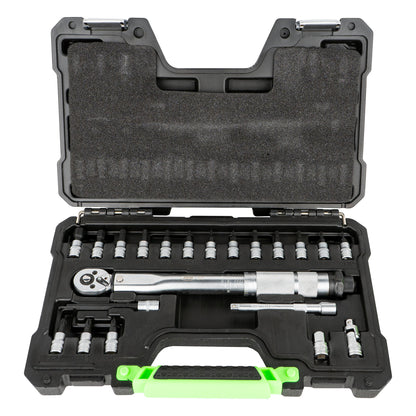 JBM SET DA 21 PUNTE E ADATTATORI 1/4" CON CHIAVE DINAMOMETRICA 54269