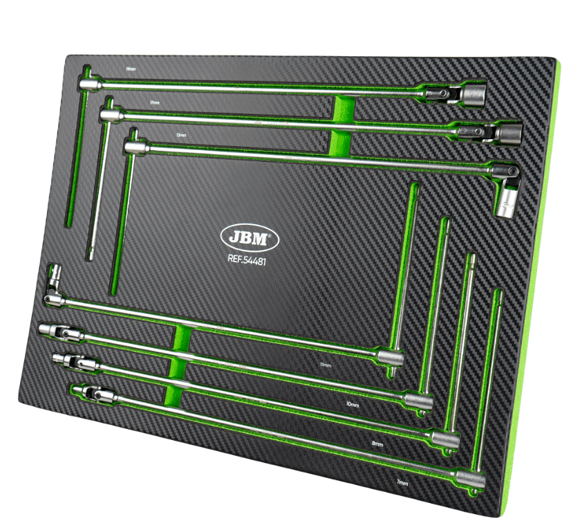 54481 MODULO DI 7 CHIAVI A BUSSOLA CON IMPUGNATURA A T (7 - 19 MM) - JBM - Techservice