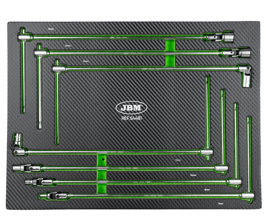 54481 MODULO DI 7 CHIAVI A BUSSOLA CON IMPUGNATURA A T (7 - 19 MM) - JBM - Techservice