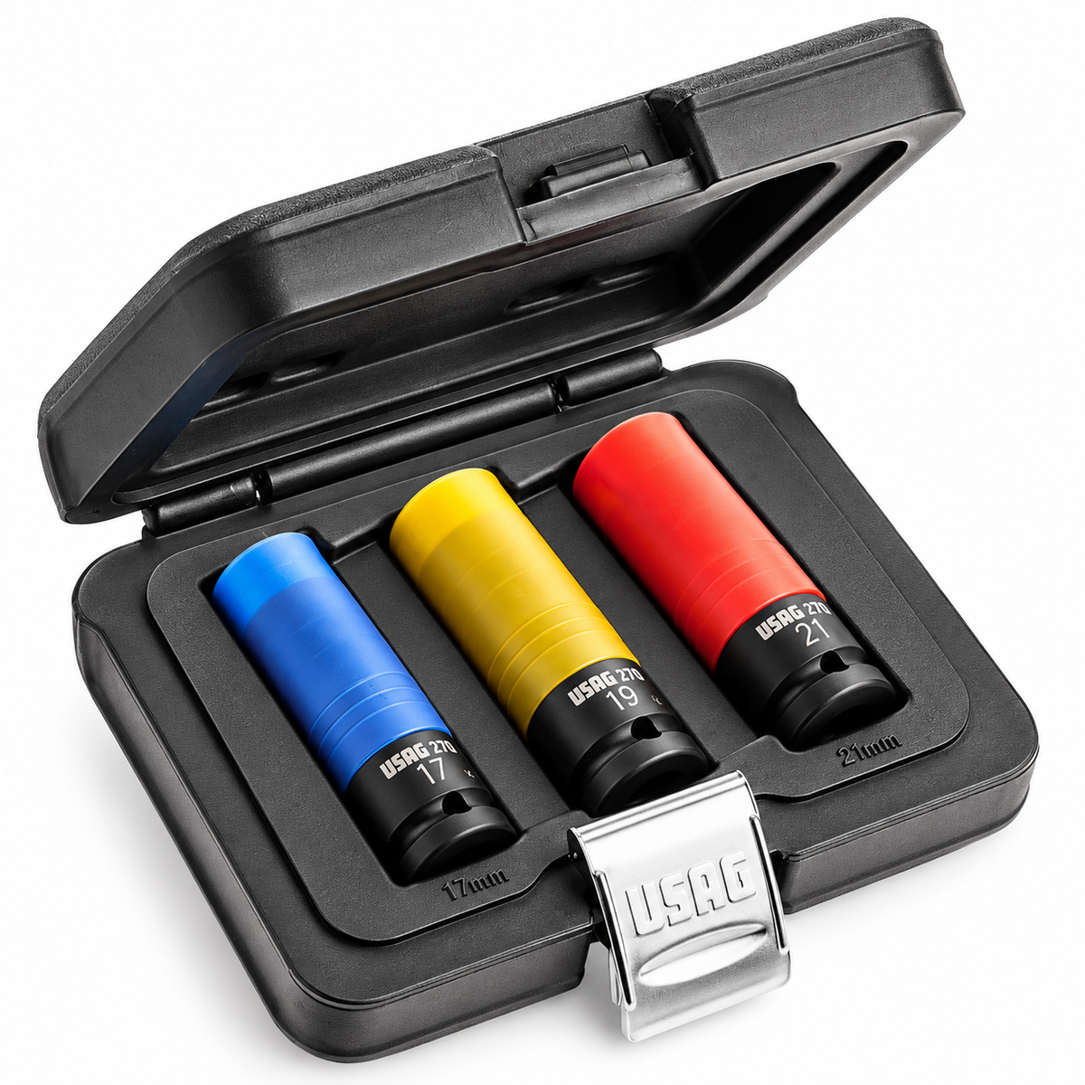 USAG 270 C3 – Set 3 Bussole Macchina per Cerchi in Lega 17-19-21 mm con Protezione in Teflon