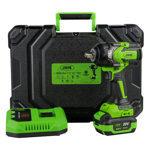 JBM AVVITATORE PNEUMATICO BRUSHLESS A BATTERIA 1/2" 1000NM CON VALIGETTA 60051C