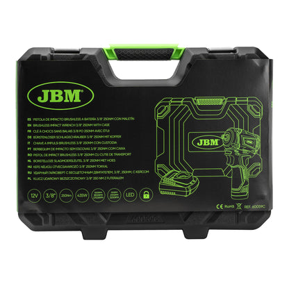 JBM CHIAVE A IMPULSI 3/8" 250NM BRUSHLESS CON CUSTODIA - 60059C