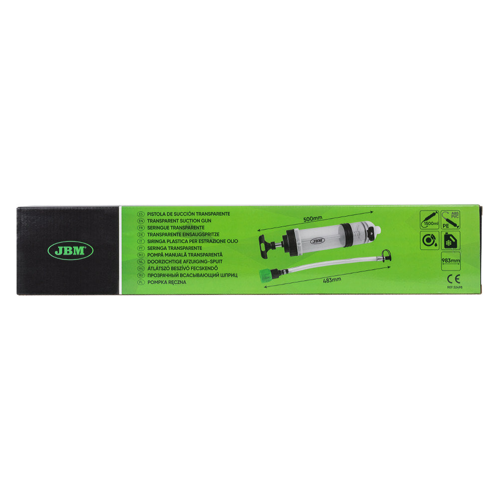 JBM PISTOLA DI ASPIRAZIONE/INIEZIONE TRASPARENTE 1500ML 52498
