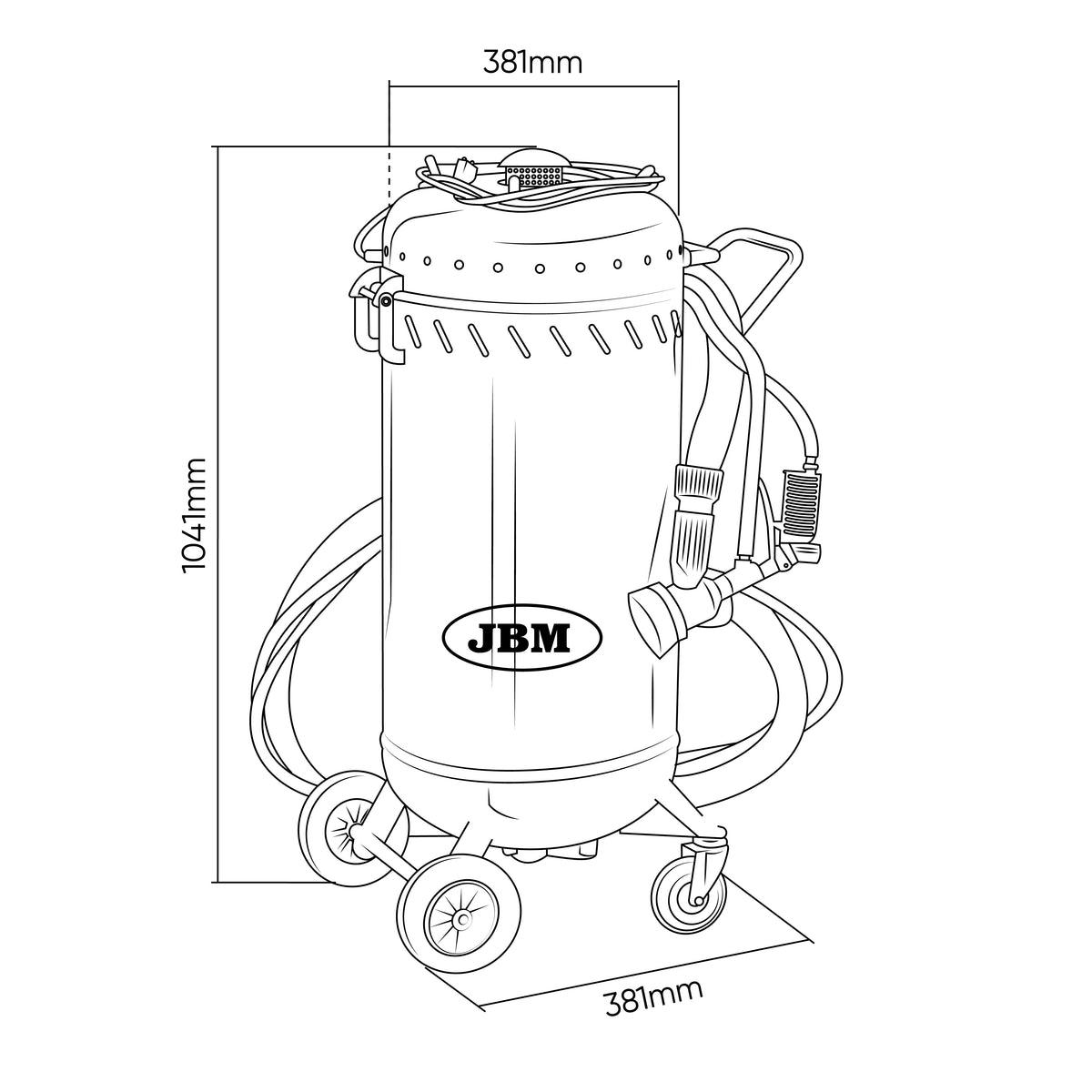 JBM MACCHINA SABBIATRICE CON SISTEMA DI ASPIRAZIONE E VUOTO – 17L 54867