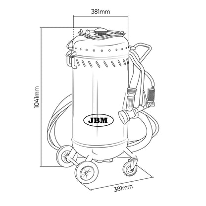 JBM MACCHINA SABBIATRICE CON SISTEMA DI ASPIRAZIONE E VUOTO – 17L 54867