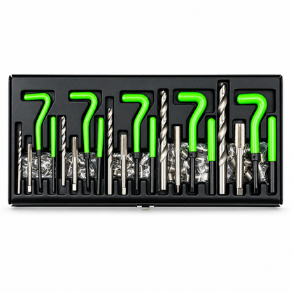 JBM SET RIPARAZIONE FILETTI CON INSERTI HELICOIL 115 PEZZI M5-M12 - 51896