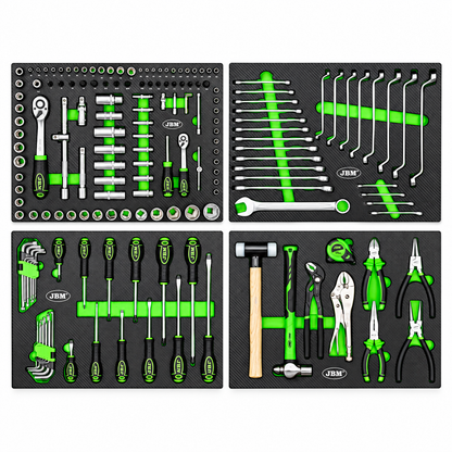JBM CARRELLO PORTAUTENSILI VERDE 7 CASSETTI CON 172 UTENSILI - 54389