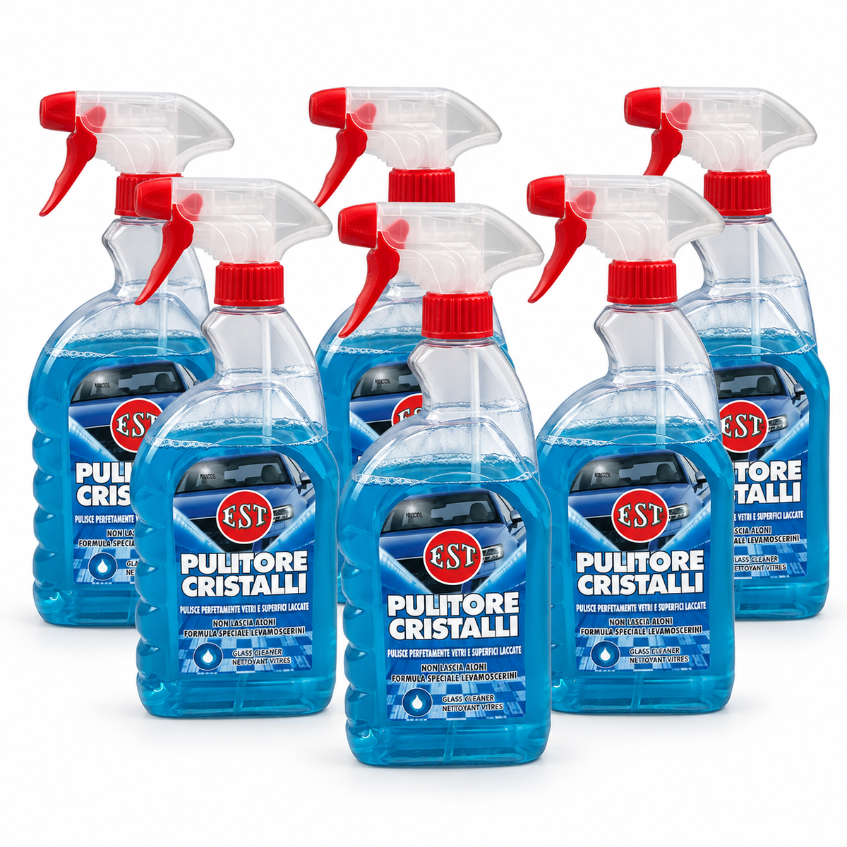 EST Pulitore Cristalli 525 ml – Vetri e Superfici Laccate – Confezione 6 Pezzi – Cod. 0942