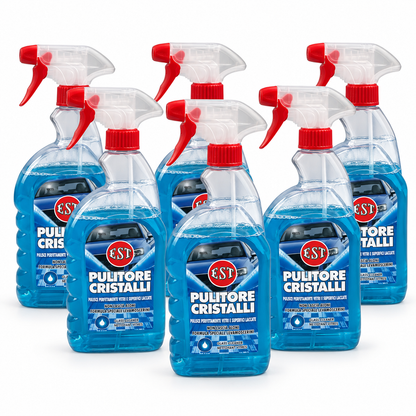EST Pulitore Cristalli 525 ml – Vetri e Superfici Laccate – Confezione 6 Pezzi – Cod. 0942