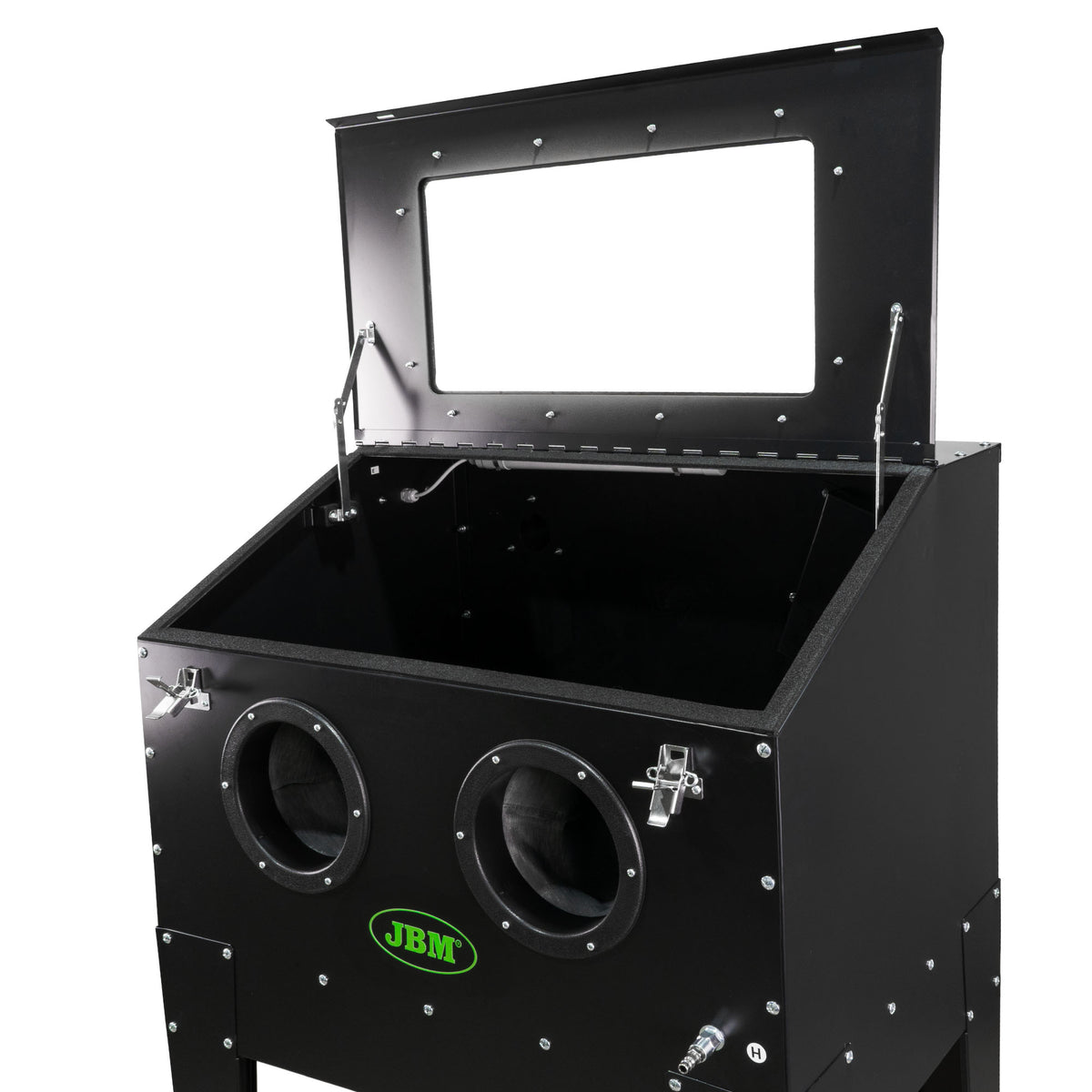 JBM – Sabbiatrice Professionale 220 L 54341 + Sacco da 25 kg di Perle di Vetro per Sabbiatura