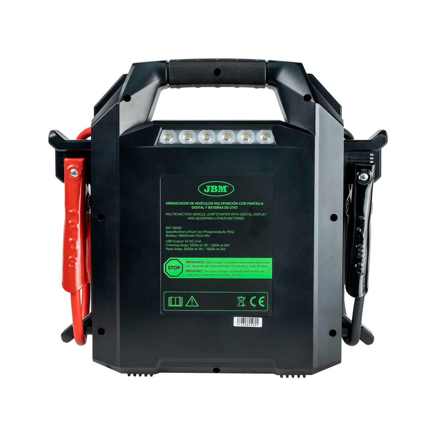 JBM AVVIATORE MULTIFUNZIONE PER VEICOLI CON DISPLAY DIGITALE E BATTERIE AL LITIO DA 48.000MAH – 12V/24V 55020