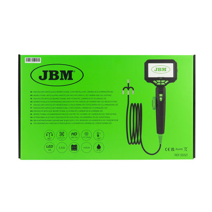 JBM – Endoscopio Articolato Bidirezionale con Schermo IPS 4,5”, Fotocamera HD e LED Regolabile 55121