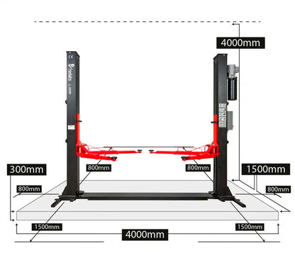 REDATS - Ponte sollevatore automatico a 2 colonne 4T L-220R con base di rinforzo