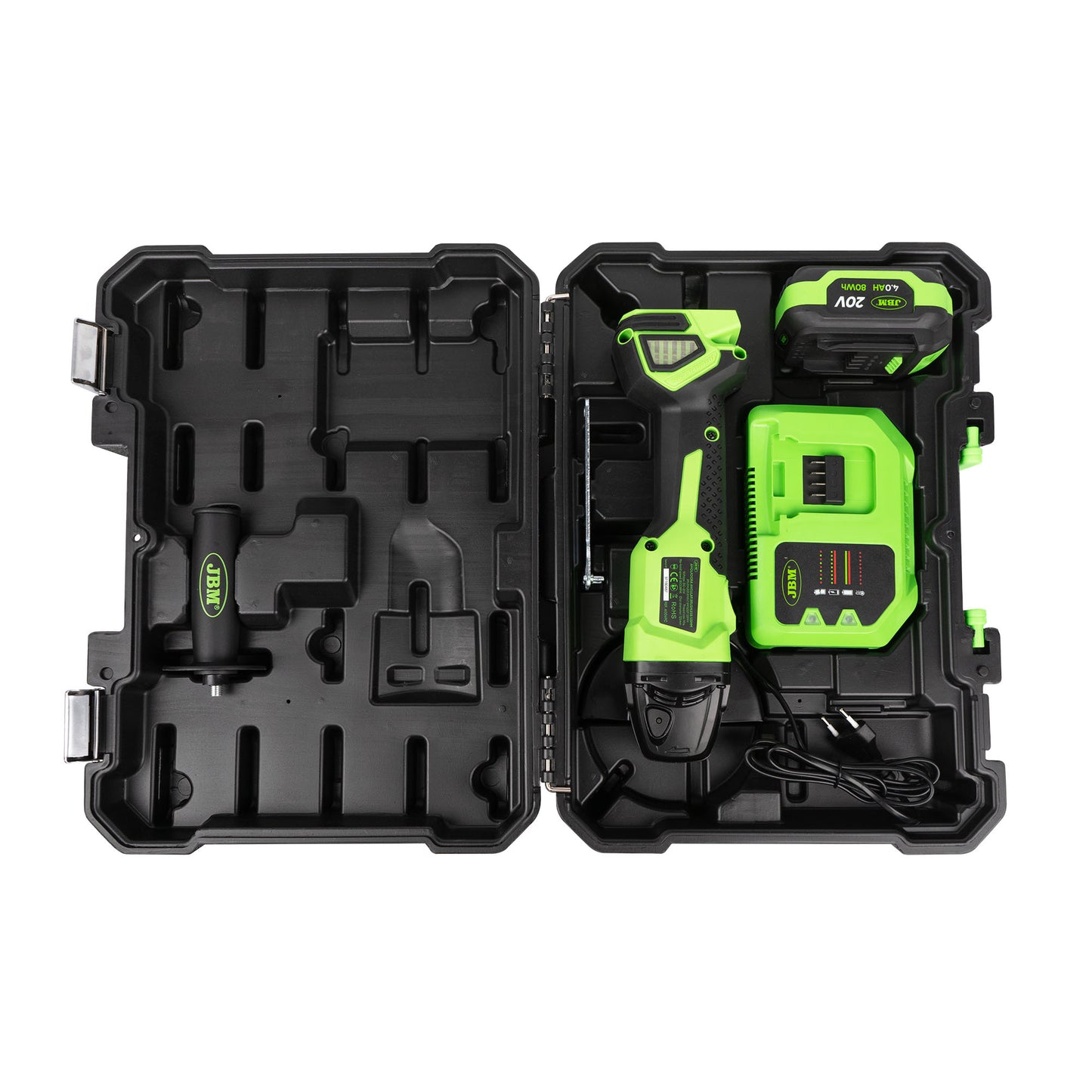 JBM SMERIGLIATRICE ANGOLARE 125MM BRUSHLESS A BATTERIA CON CUSTODIA 60049C