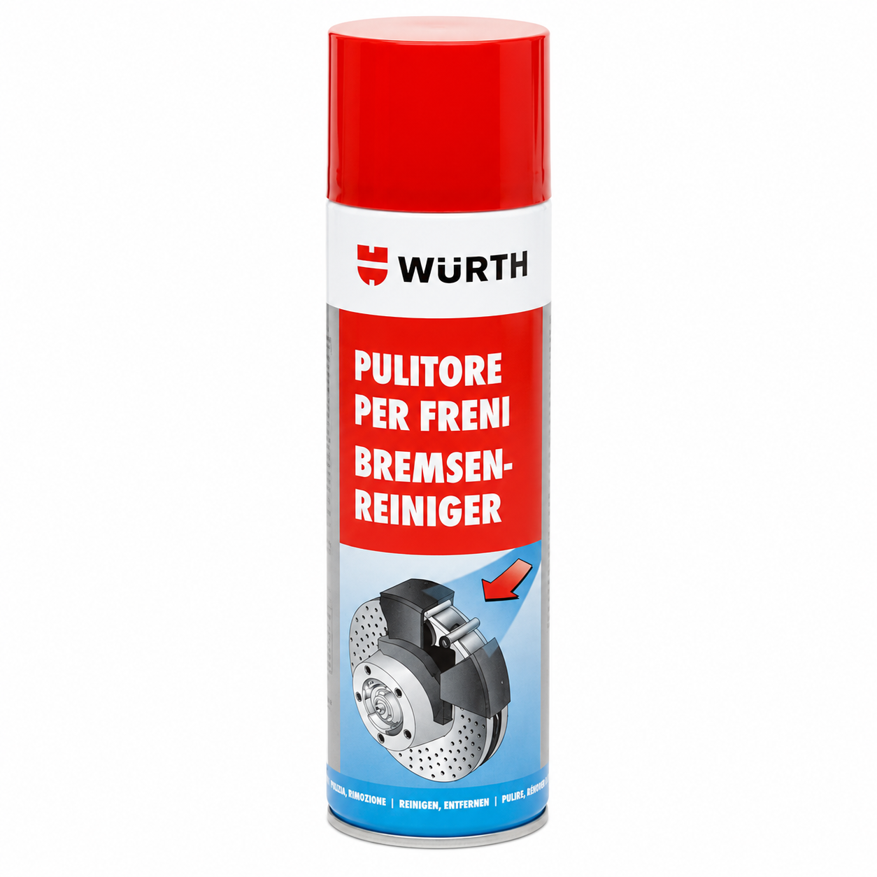 Würth PULITORE FRENI 500 ml | Scatola da 12, 24 o 48 Spray Professionali.