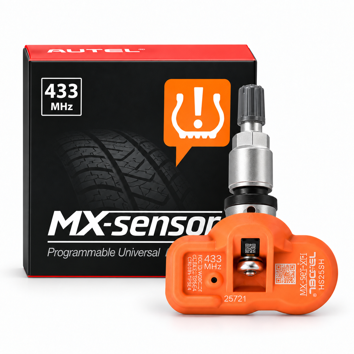 Autel MX-Sensor 433 MHz – Sensore TPMS Universale Programmabile con Valvola Metallica