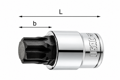 USAG 234 1/2 X/SE8 – Set 8 Bussole Esagonali X-Grip 1/2” 5–19 mm