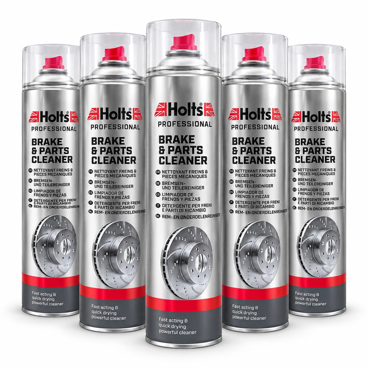 Holts Professional Brake & Parts Cleaner 600 ml – Pulitore Freni e Parti – Confezione 6 Pezzi – Cod. 246060