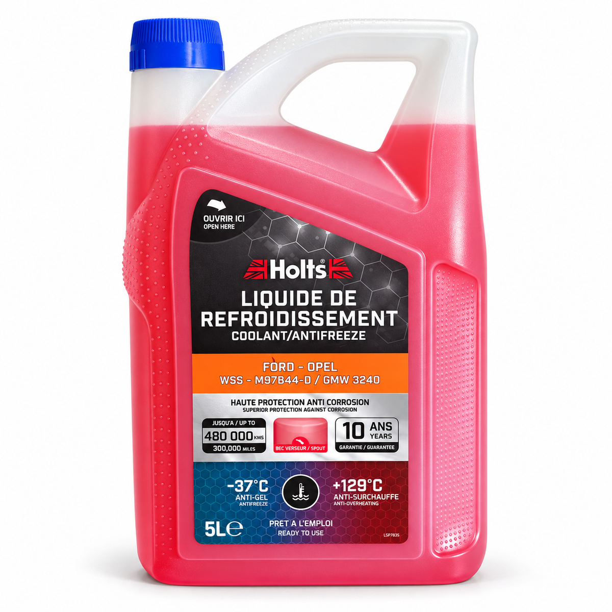 Holts Liquido Refrigerante Antigelo Ford Opel 5 L – Pronto all’Uso -37°C / +129°C – HAFR0010B