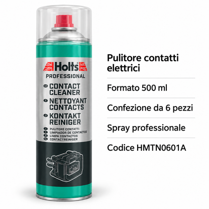 Holts Professional Contact Cleaner 500 ml – Pulitore Contatti Elettrici Spray – Confezione 6 Pezzi – HMTN0601A