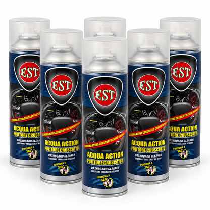 EST Acqua Action Pulitore Cruscotto 500 ml – Schiuma Attiva Protettiva – Confezione 6 Pezzi – Cod. 0975